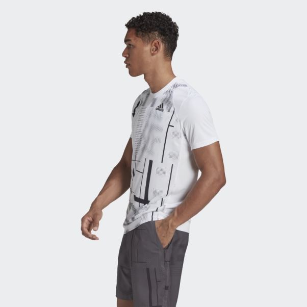 T-shirt Graphique Club Tennis Adidas Blanc