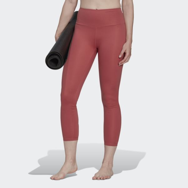 Legging Taille Haute Adidas Yoga Essentials Rouge élégant