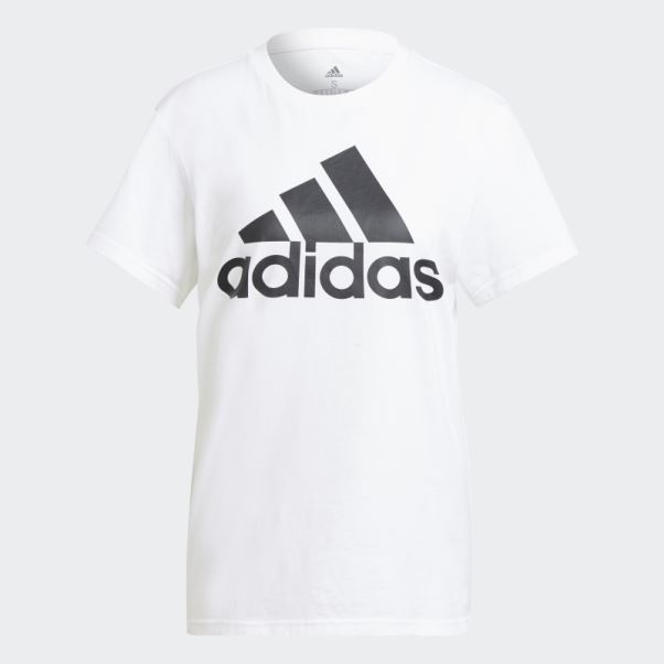 T-shirt Boyfriend Logo Adidas Essentials Blanc