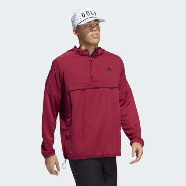 Adidas Pull Anorak Demi-zip Bordeaux
