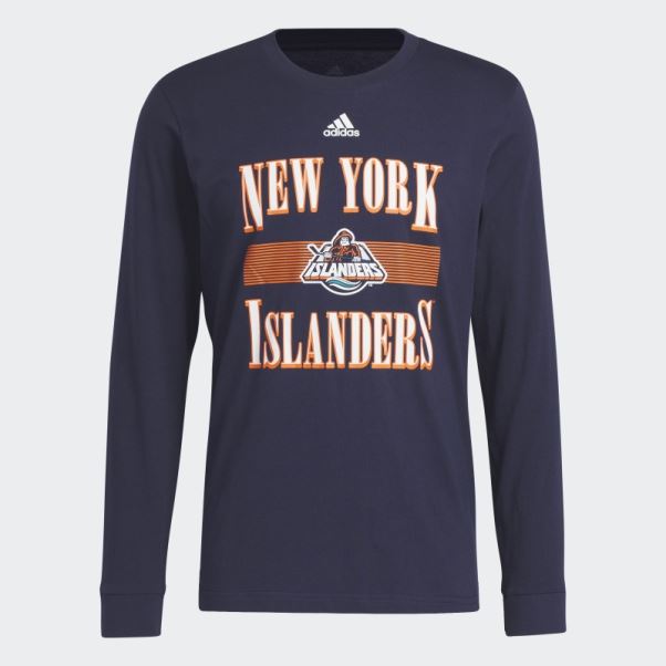 T-shirt à Manches Longues Adidas Islanders Bleu Marine