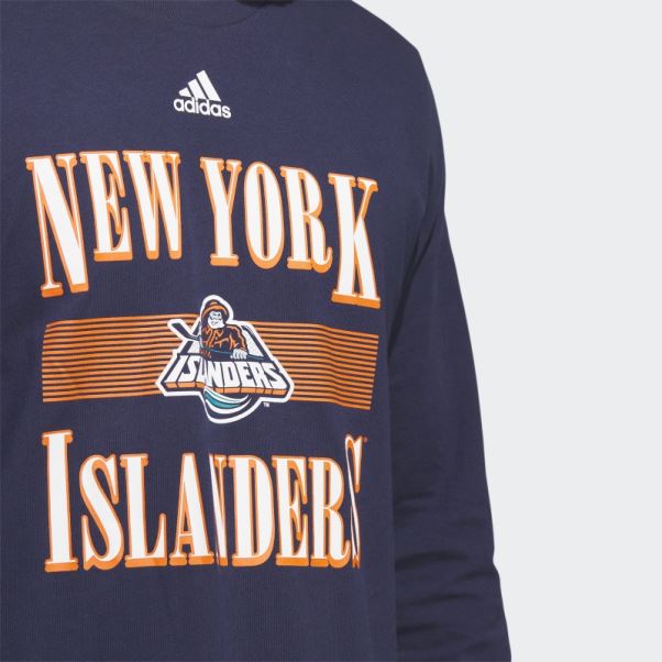 T-shirt à Manches Longues Adidas Islanders Bleu Marine