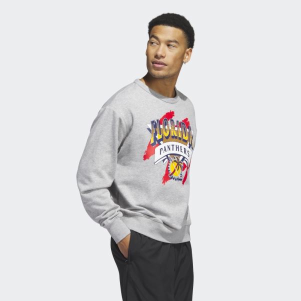 Sweat Ras Du Cou Vintage Panthers Gris Moyen Adidas
