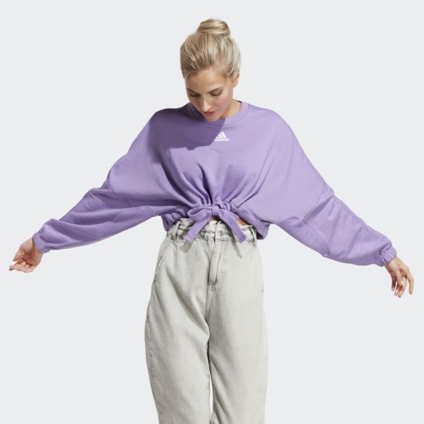 Sweat-shirt Court Polyvalent Adidas Violet Dance
