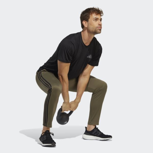 Train Essentials Pantalon De Jogging D'entraînement à 3 Bandes Olive Adidas