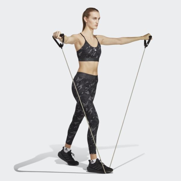 Soutien-gorge Techfit à Maintien Léger Adidas Aeroreact Training Gris