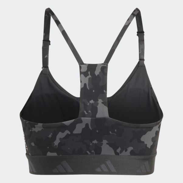 Soutien-gorge Techfit à Maintien Léger Adidas Aeroreact Training Gris