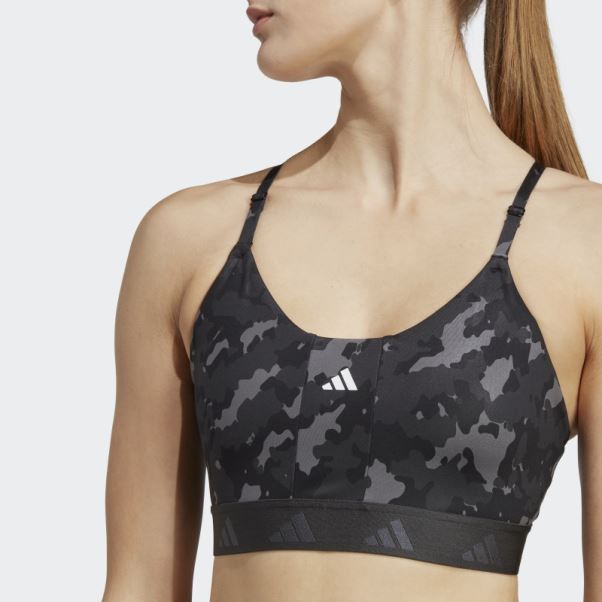 Soutien-gorge Techfit à Maintien Léger Adidas Aeroreact Training Gris