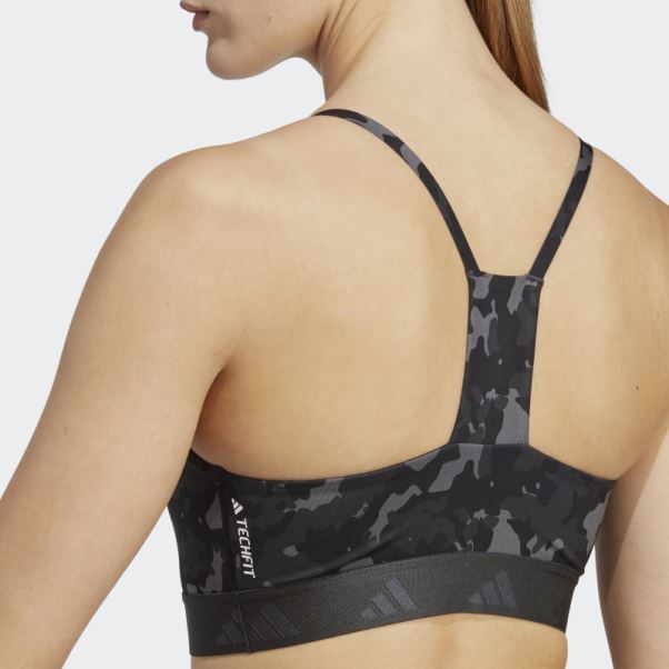 Brassière Techfit à Maintien Léger Aeroreact Training Gris Adidas