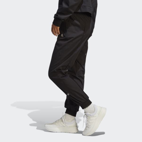 Pantalon Ample Adidas Noir Avec Graphismes Inspirés Des Cristaux De Guérison