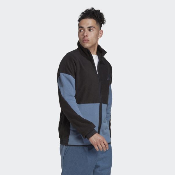 Haut De Survêtement Polaire Sherpa Colorblock Adidas Noir