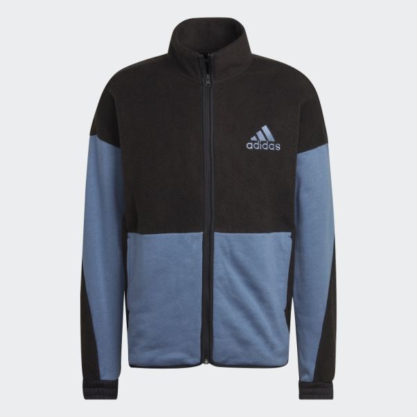 Haut De Survêtement Polaire Sherpa Colorblock Adidas Noir