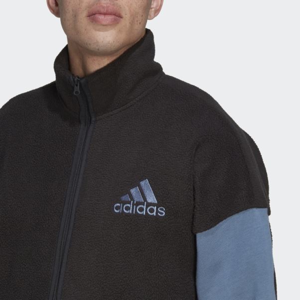 Haut De Survêtement Polaire Sherpa Colorblock Adidas Noir