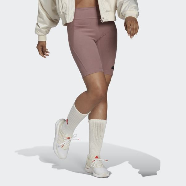 Short De Motard Côtelé Adidas Violet