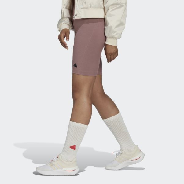Short De Motard Côtelé Adidas Violet