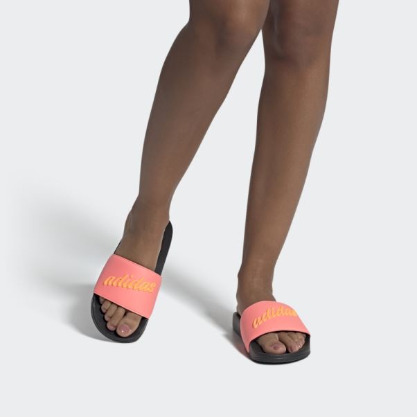 Claquettes De Douche Adidas Adilette Rouge Acide
