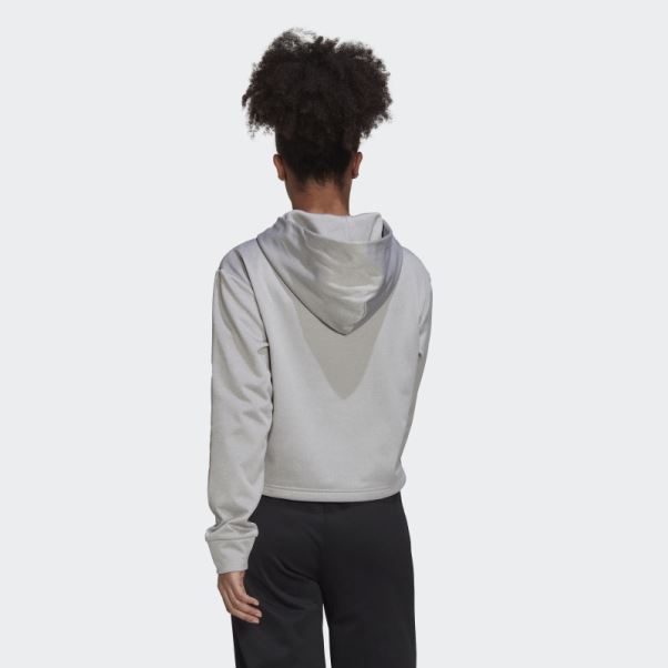 Sweat à Capuche Aeroready Adidas Gris Moyen