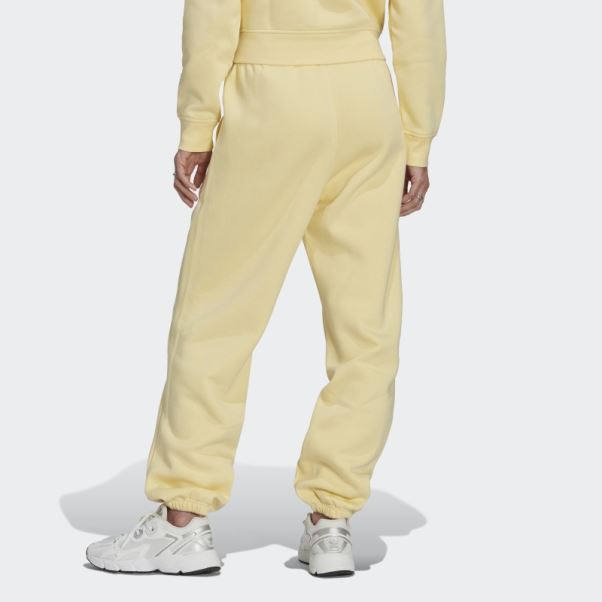 Pantalon De Jogging Adidas Essentials Jaune En Polaire