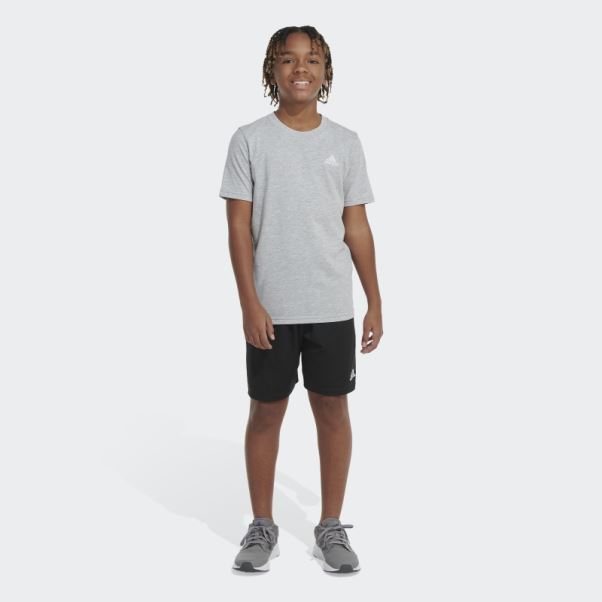 T-shirt Gris Chiné Adidas Essential Logo Heather