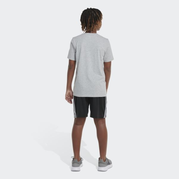 T-shirt Gris Chiné Adidas Essential Logo Heather