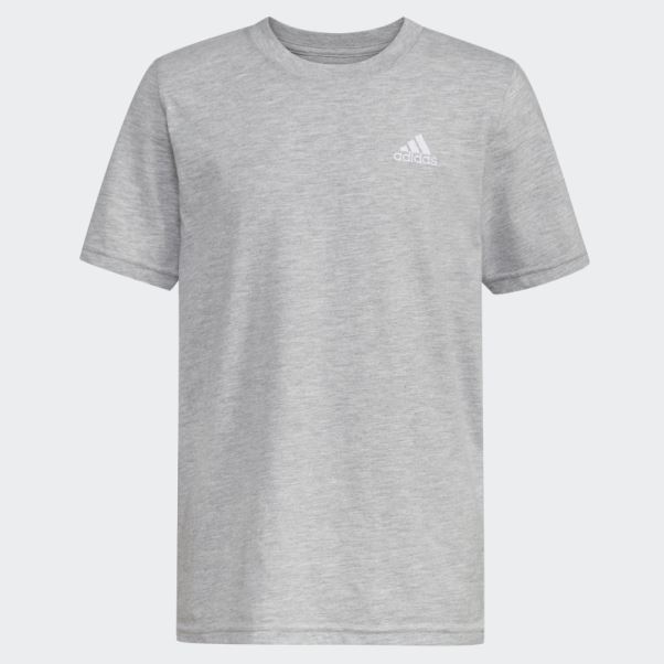 T-shirt Gris Chiné Adidas Essential Logo Heather
