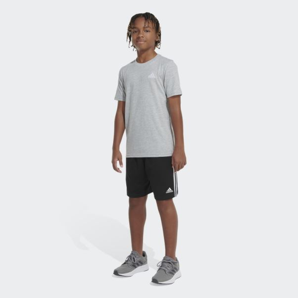 T-shirt Gris Chiné Adidas Essential Logo Heather