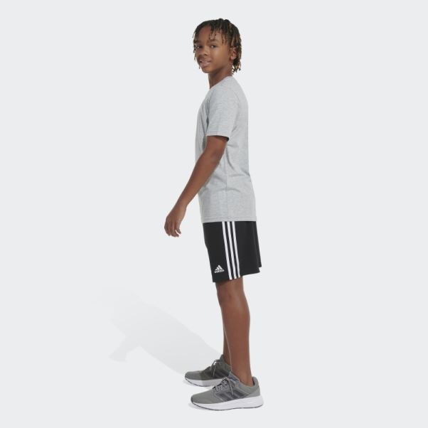 T-shirt Gris Chiné Adidas Essential Logo Heather