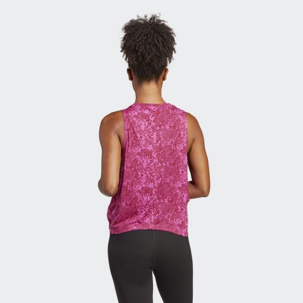 Adidas T-shirt Imprimé Train Icônes Fuchsia