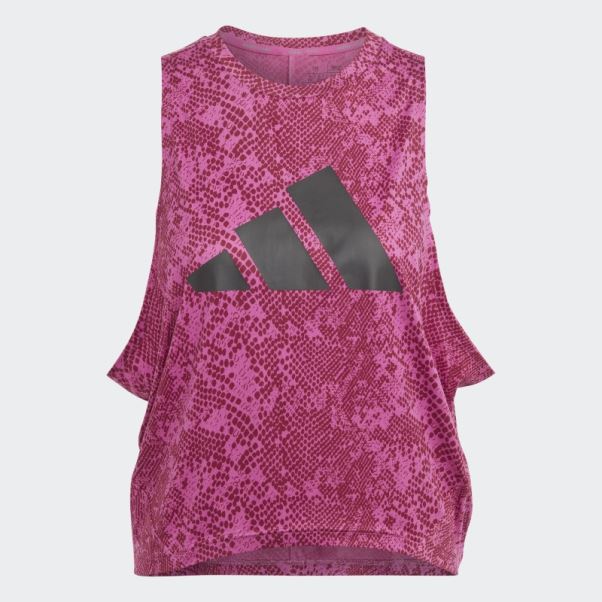 Adidas T-shirt Imprimé Train Icônes Fuchsia
