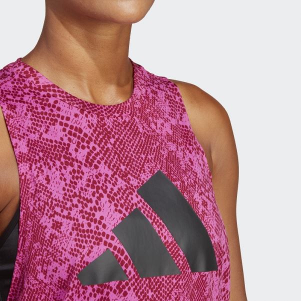 Adidas T-shirt Imprimé Train Icônes Fuchsia