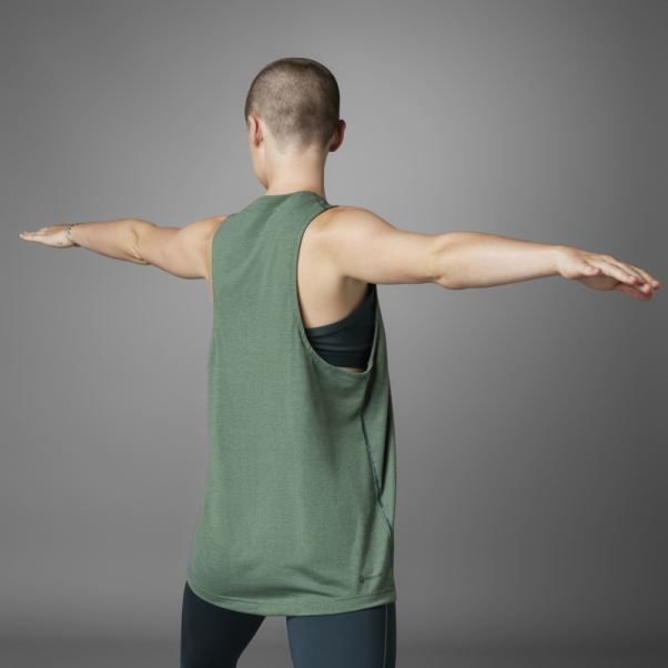 Adidas Vert Oxyde Authentique équilibre Yoga Débardeur