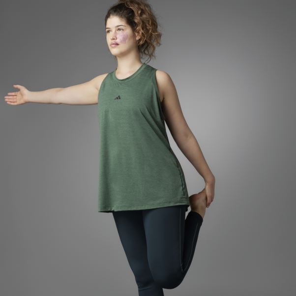 Vert Oxyde Authentique équilibre Yoga Débardeur Adidas