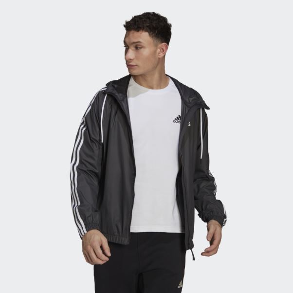 Veste Coupe-vent Adidas Bsc 3 Bandes Noir
