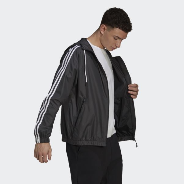 Veste Coupe-vent Adidas Bsc 3 Bandes Noir