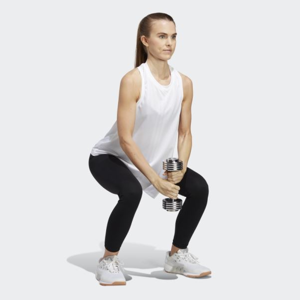 Débardeur D'entraînement Hiit Aeroready Quickburn Blanc Adidas