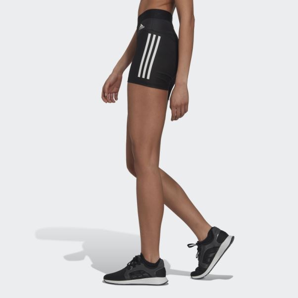 Leggings Courts Hyperglam 3 Bandes Adidas Noir