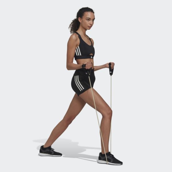 Leggings Courts Hyperglam 3 Bandes Adidas Noir