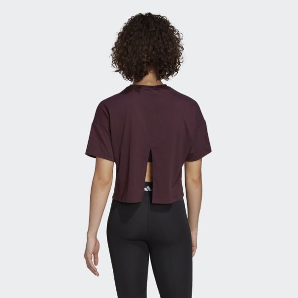 Adidas Train Icons 3 Bar Logo T-shirt Bordeaux