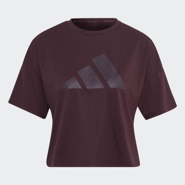 Adidas Train Icons 3 Bar Logo T-shirt Bordeaux