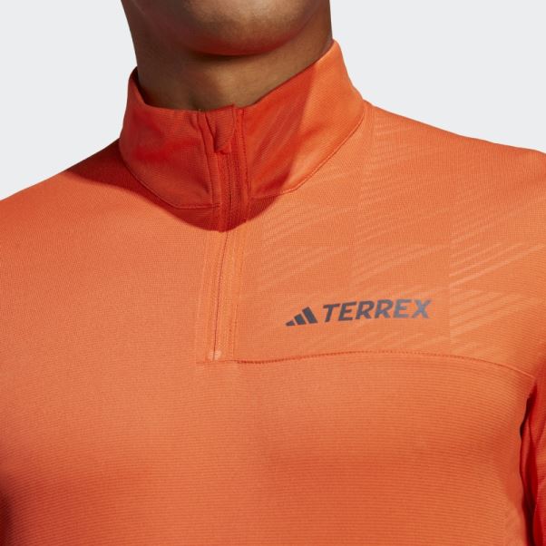 Haut à Manches Longues Demi-zip Adidas Orange Terrex Multi