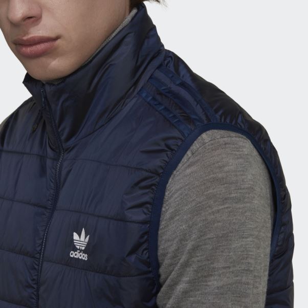 Night Indigo Adidas Doudoune Matelassée à Col Montant