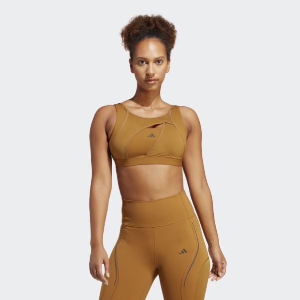 Soutien-gorge à Maintien Moyen Adidas Powerimpact Luxe Bleu Met
