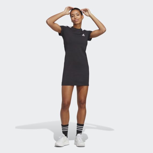 Robe T-shirt Essentials 3 Bandes Noir Adidas