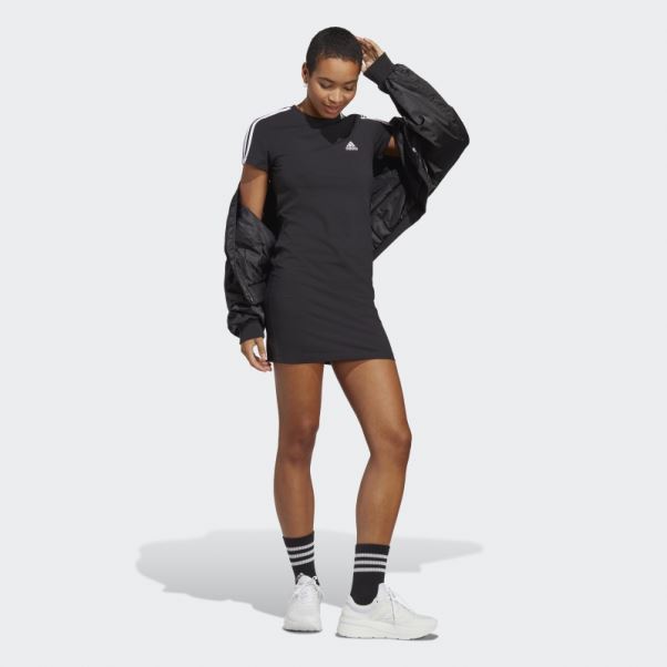 Robe T-shirt Essentials 3 Bandes Noir Adidas