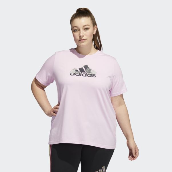 T-shirt Graphique à Fleurs (taille Plus) Lilas Adidas
