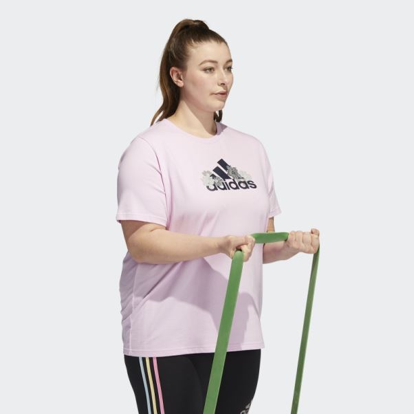 T-shirt Graphique à Fleurs (taille Plus) Lilas Adidas