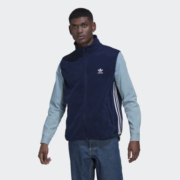 Gilet Polaire Adicolor 3 Bandes Adidas Night Indigo