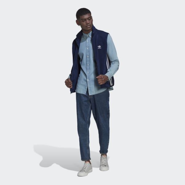 Gilet Polaire Adicolor 3 Bandes Adidas Night Indigo