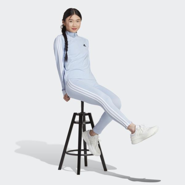 Legging Adidas 3 Stripes Bleu Aube