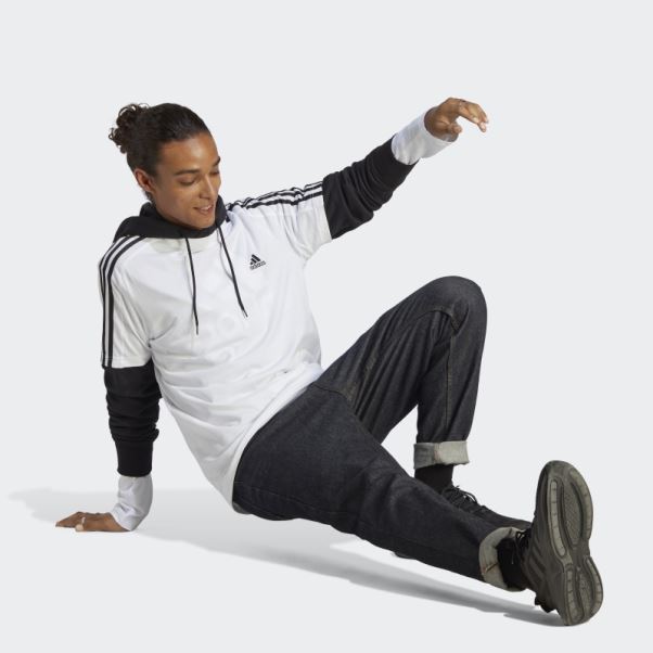 T-shirt Adidas Essentials Jersey Simple Blanc 3 Bandes